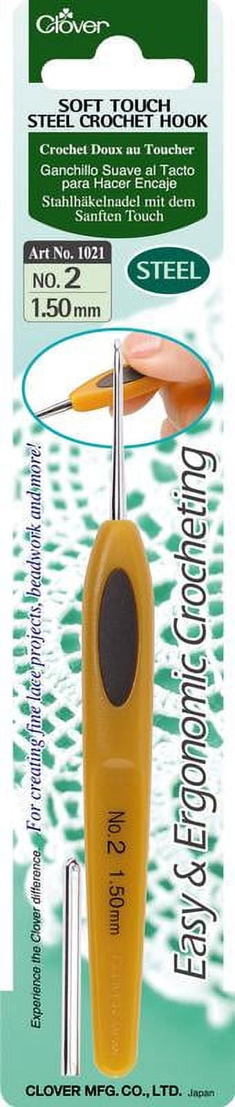 CLOVER Soft Touch Steel Crochet Hook No. 2 (1.50 mm)