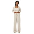 thumbnail image 1 of Soft Touch Textured Top & Wide Leg Pants Knitted Co-ord Set, 1 of 5