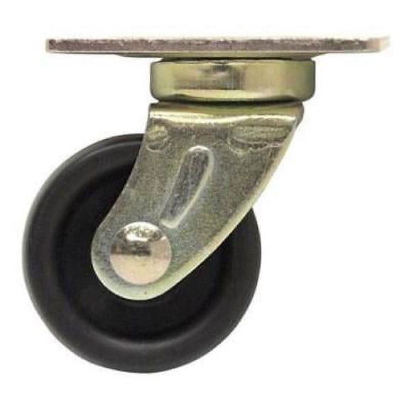Soft Touch by Waxman Plate Black Roller Caster, 1-1/4", 2Pack