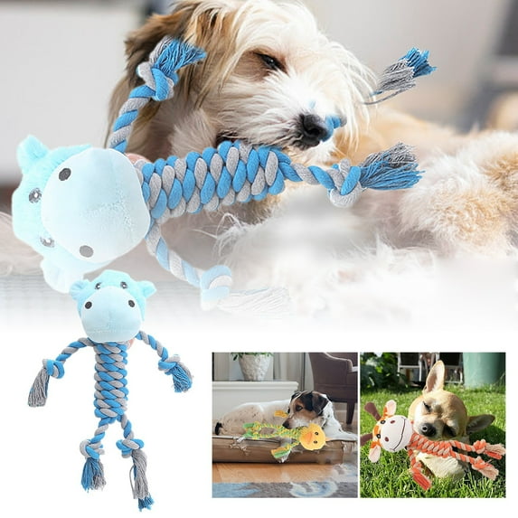 Soft Tough Dog Chew Toys Indestructible Interactive Squeaky Pet Toy for Aggressive Chewers Puppy Training Teething and