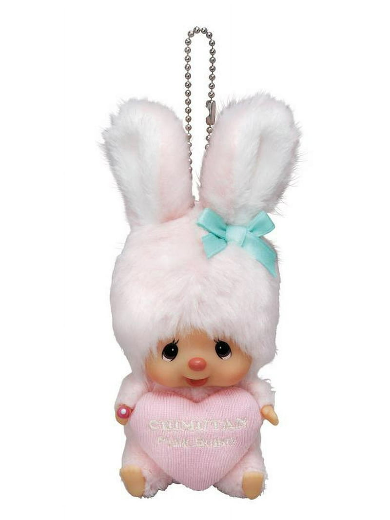 Soft Toy Monchhichi's Friend Chimutan Pink Bunny Rabbit Keychain