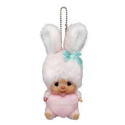 Soft Toy Monchhichis Friend Chimutan Pink Bunny Rabbit Keychain/Bag Charm 6 Tall. Limited Edition.Rare.