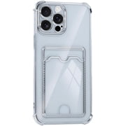 Soft Transparent Plating Card Holder Bag Case for iPhone 17 16 15 14 13 12 mini 11 Pro X XR Xs Max 7 8 Plus 16e Shockproof Cover,Black,for iPhone 7