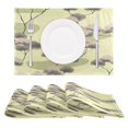 thumbnail image 1 of Soft Trees on Yellow Background Reversible Placemat Non Slip Coffee Mat 18x12 Inch for Dining, Kitchen, Coffee, 1 of 9