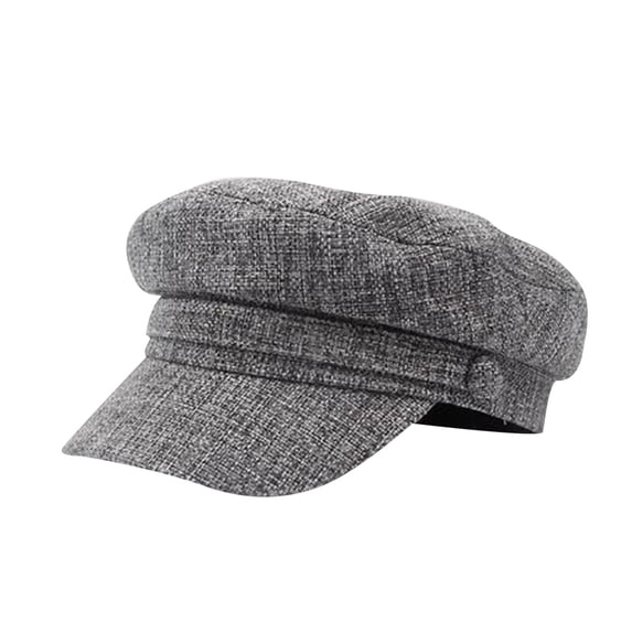 Soft Trendy Cotton Newsboy Cap for Women with 8 Panel Octagonal Design, Fashion Cabbie Pageboy Visor Beret Hat for Summer and Autumn, Vintage Cabbie Hat for Outdoor Casual and Travel Wear,Grey