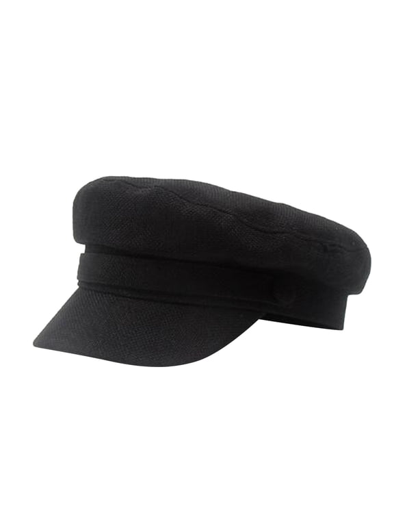 Soft Trendy Cotton Newsboy Cap for Women with 8 Panel Octagonal Design, Fashion Cabbie Pageboy Visor Beret Hat for Summer and Autumn, Vintage Cabbie Hat for Outdoor Casual and Travel Wear,Black