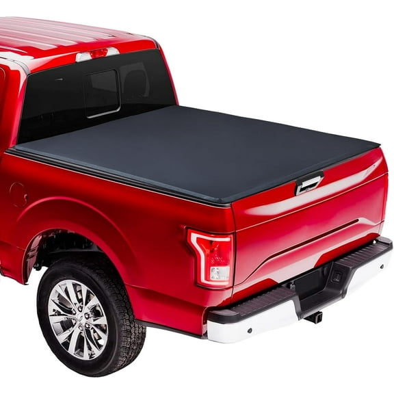 Soft Tri-Fold Truck Bed Tonneau Cover Compatible with 2014-2023 Silverado/Sierra 1500 LT 1.5 Cab/Single Cab | 6'-5"/78.8"-79.9" Bed | New Upgrade