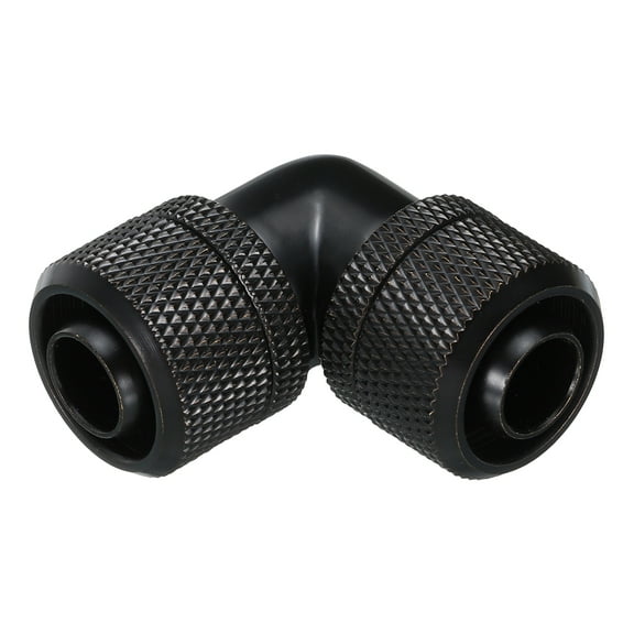 Soft Tube Compression Fittings 9.5 x 16mm 90 Degree Hose Rotary Elbow Black PC Water Cooling System