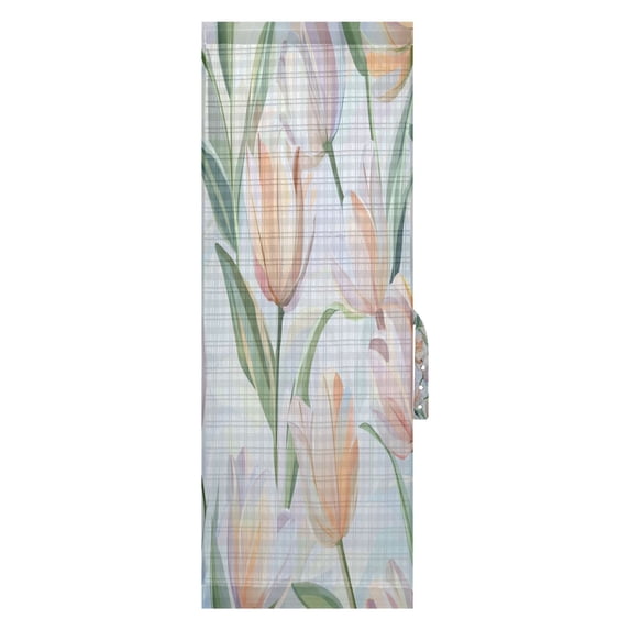Soft Tulip Pattern Door Side Curtain 54x40in Privacy Shade UV Protection Rod Pockets