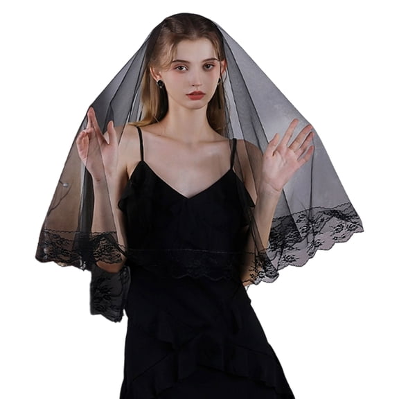 Soft Tulle Punk Bridal Headpiece Travel Friendly Head Accessory for Dark Series Theme Weddings Halloween Event Gathering