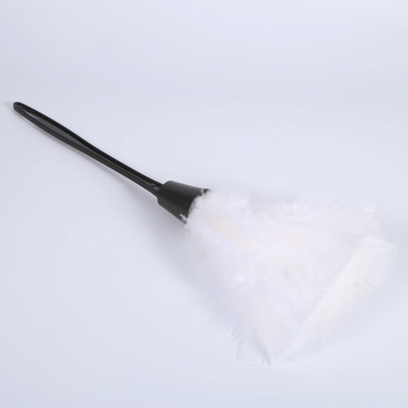 Soft Turkey Feather Duster Brush With Black Handle Home Furniture Car Cleaning Tools (White)