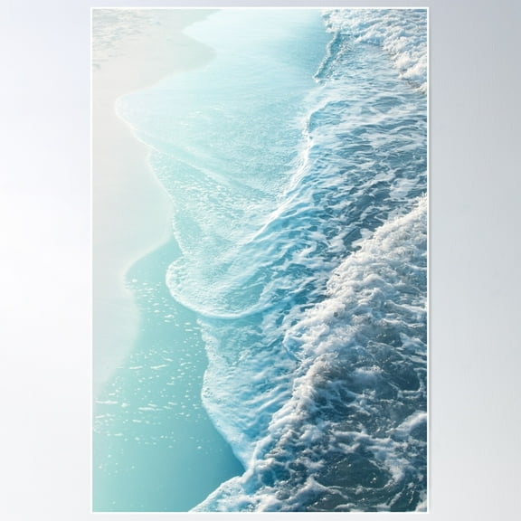 Soft Turquoise Ocean Dream Waves #1 #Water #Decor #Art Poster Wall Art, Modern Wall Decor For Living Room Bedroom, 12x18 UNFRAMED