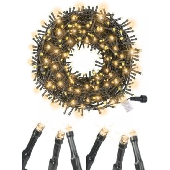 Soft Twinkle Magic Lights, (200 LED Warm-White, Green Wire) Sensory Friendly, Plug-in, Connectable, Waterproof, Holiday, Wedding$$Tools & Hardware Other