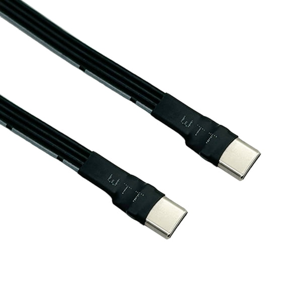 Soft USB 2.0 USB C to USB C Male Flat Cable for Efficient Data Link Angled Cord for Mobile Use