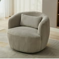 thumbnail image 1 of Soft Upholstered Corduroy Accent Chair in 35 Inch Size with 360 Degree Swivel and Pillow for Living Room or Office, 1 of 11