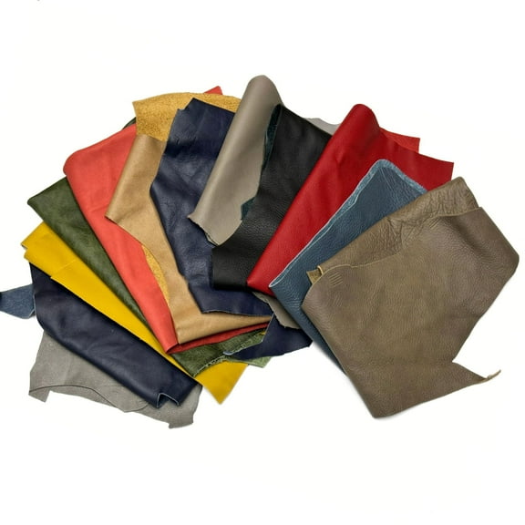 Soft Upholstery Leather Assorted Color Scrap Pieces