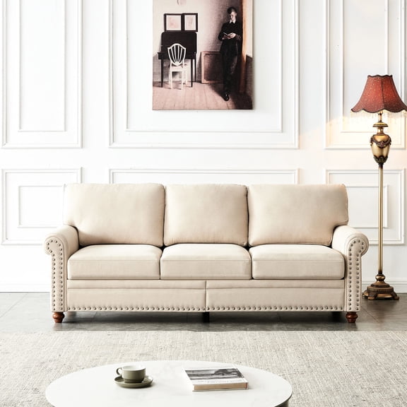 Soft Upholstery, Under - Seat Storage / Beige Sofa for Relaxing at Home