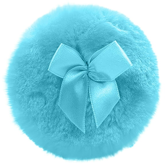 Soft Velour Powder Puff 35 Inch Reusable Face and Body Application Tool with Decorative Bow