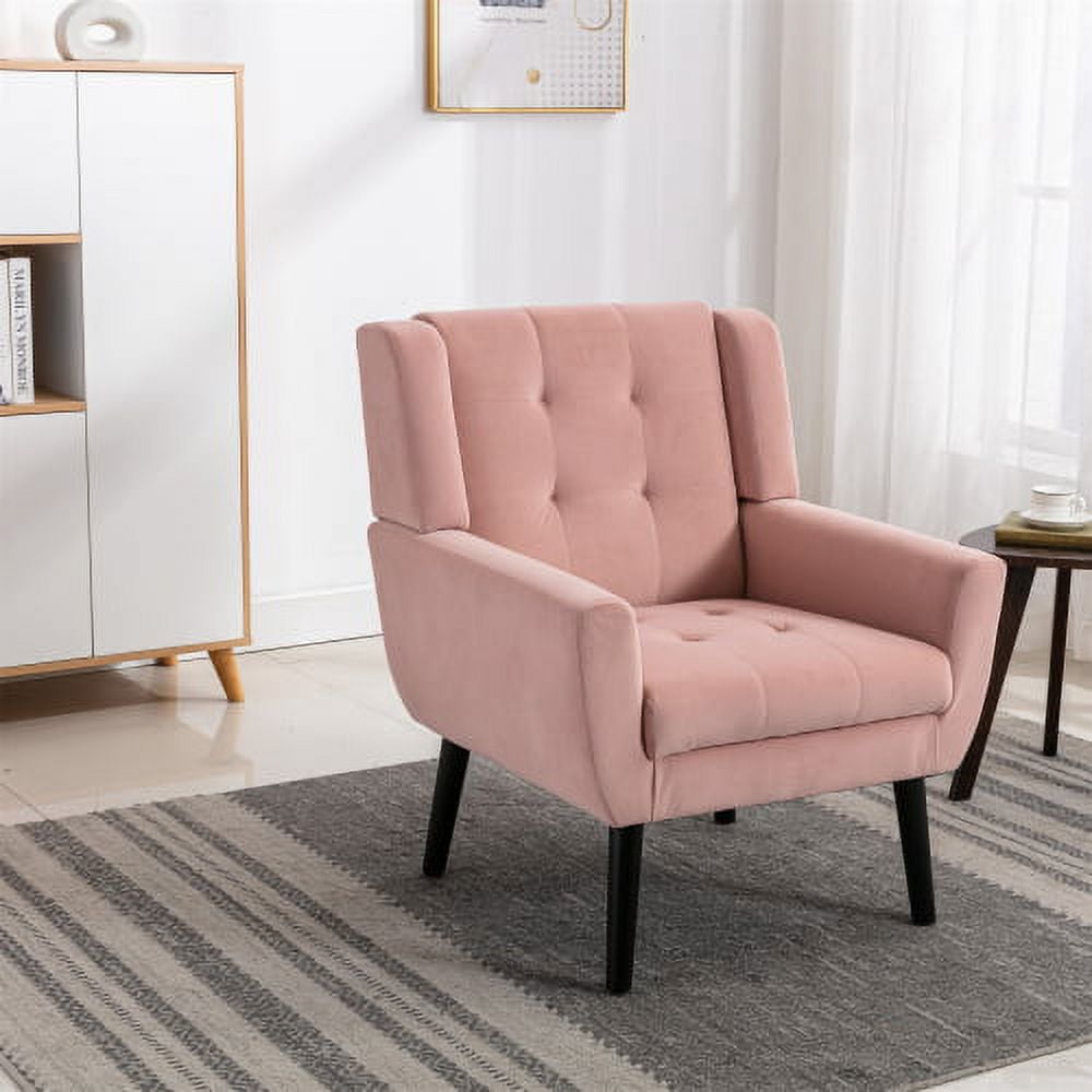 Pink velvet chair black legs online
