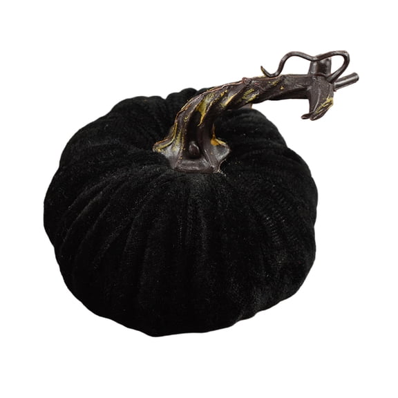 Soft Velvet Artificial Pumpkin Decor, Multi-Color Faux Fabric Pumpkins for Fall Thanksgiving Halloween Table Mantel Cabinet Decor