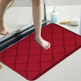 thumbnail image 1 of Soft Velvet Bath Mat | Absorbent Non-Slip Foam Bathroom Rug | Machine Washable & Quick Dry | 40X60Cm Red Floor Mat for Bathroom, Kitchen & Bedroom, 1 of 9