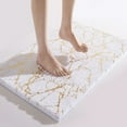 thumbnail image 1 of Soft Velvet Bath Mat | Ultra Absorbent & Non-Slip Foam Bathroom Rug | Machine Washable & Quick Dry | 40X60Cm Plush Floor Mat for Bathroom, Kitchen, Bedroom | 1 Piece, White, 1 of 9