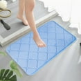 thumbnail image 1 of Soft Velvet Bath Mat | Ultra Absorbent & Non-Slip Foam Bathroom Rug | Machine Washable & Quick Dry Floor Mat | 40X60Cm Blue Polyester Mat for Bathroom, Kitchen & Bedroom, 1 of 9