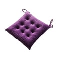thumbnail image 1 of Soft Velvet Chair Pads with Ties Comfy Solid Seat Pad Cushion Non-Slip Dining Chair Cushions for Kitchen Chairs, Office Chairs, Hardwood Floors (Purple, 16"x16"), 1 of 6