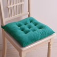 thumbnail image 1 of Soft Velvet Chair Pads with Ties Tufted Square Seat Cushion Indoor Non-Slip Chair Cushions for Dining Chairs(16x16 Inch, Green), 1 of 5