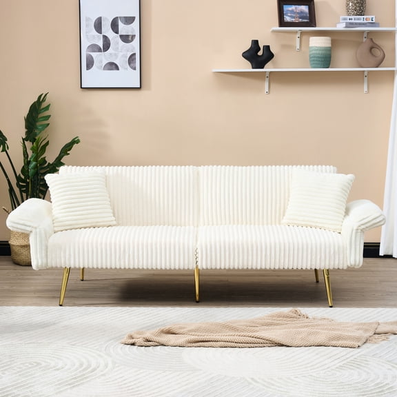 Soft Velvet Corduroy - Adjustable Sofa Bed - In Living Room - Customizable Comfort