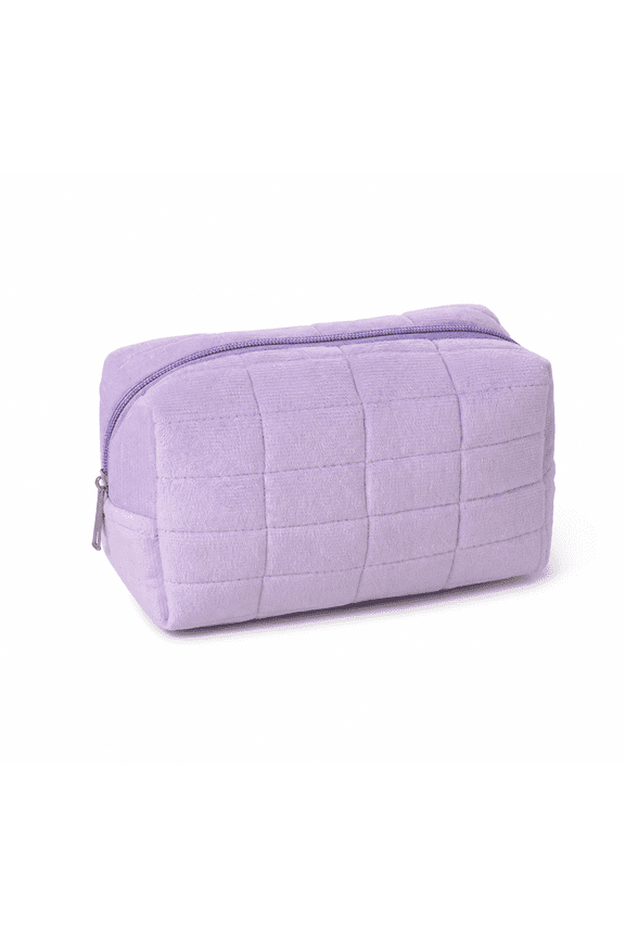 Soft Velvet Cosmetic Bag, Large Capacity Travel Toiletry Pouch for Women, Zippered Makeup Organizer with Inner Compartments for Skincare & Brushes