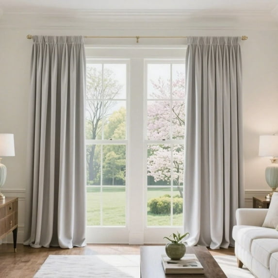 Soft Velvet Curtains, Light Filtering & Sound Dampening Window Treatments, Thermal Insulated Rod Pocket Drapes for Living Room & Bedroom, 2 Panels