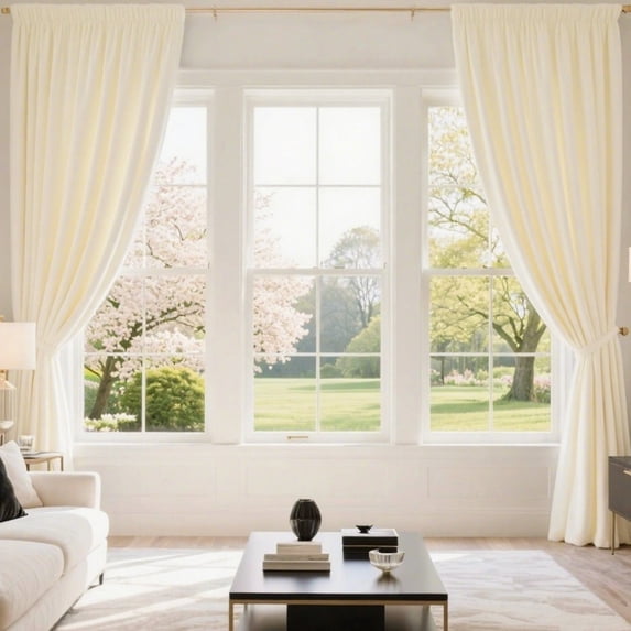 Soft Velvet Curtains, Light Filtering & Sound Dampening Window Treatments, Thermal Insulated Rod Pocket Drapes for Living Room & Bedroom, 2 Panels