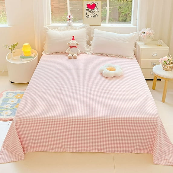 Soft Velvet Flannel Sheet - 62.99x90.55 inches Breathable Bed Sheets - Ultra Soft, Wrinkle Free & Non Pilling Fuzzy(Pink)