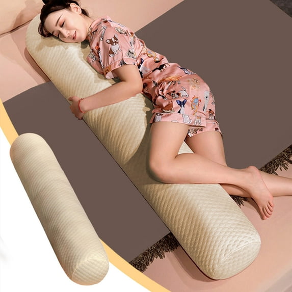 Soft Velvet Long Body Pillow for Side Sleepers - 70cm Leg Spacer Cushion, Sofa & Bed Support Pillow, Gray/Pink/Yellow Options