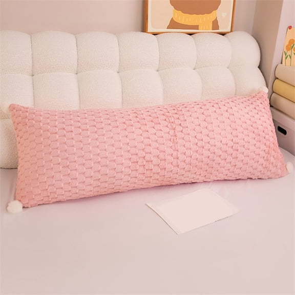 Soft Velvet Long Body Pillow for Side Sleeping and Leg Support, 60cm Length, Includes Pillowcase and Insert, 1 Piece