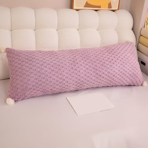 Soft Velvet Long Body Pillow for Side Sleeping and Leg Support, 60cm Length, Includes Pillowcase and Insert, 1 Piece