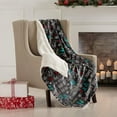 thumbnail image 1 of Soft Velvet Plush and Sherpa Fleece 50" x 60" Holiday Throw Blanket | Christmas Throw for Sofa and Bed | Cozy & Warm Plush Throw Blanket | Holiday Blankets and Throws Eve Collection, 1 of 6