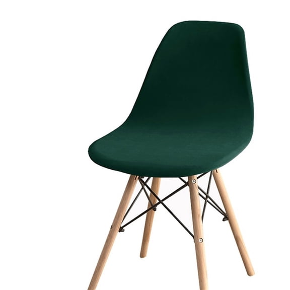 Soft Velvet Shell Chair Cover Solid Color Elastic Bar Chair Slipcover Armless Washable Chair Seat Cover For Hotel