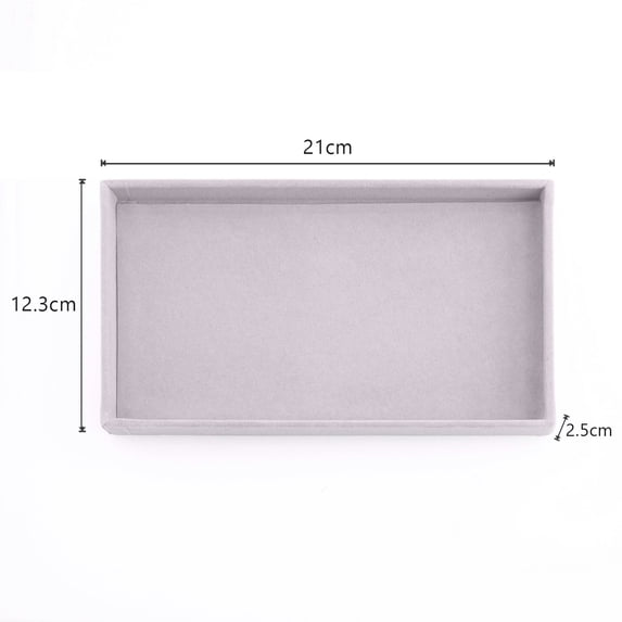 Soft Velvet Stackable Jewelry Tray Case Jewelry Display Storage Box Portable Ring Earrings Necklace Organizer Box Jewelry Holder Grey B