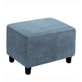 thumbnail image 1 of Soft Velvet Stretch Ottoman Cover, Rectangle Removable Footstool Cover Waterproof Dust-Proof Footstool Protect Ottoman Slipcovers Machine Washable-Gray blue-Large, 1 of 4