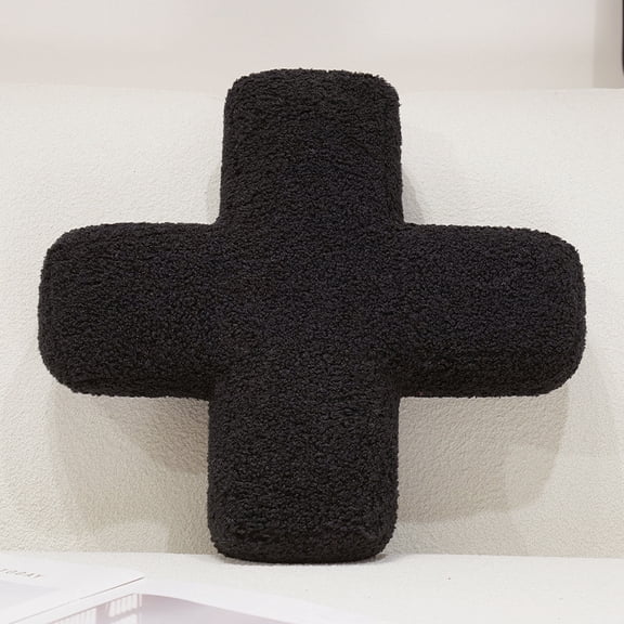 Soft Velvet Symbol Pillow Decorative Throw Pillow for Bedroom Living Room DecorSymbol Black Plus Sign