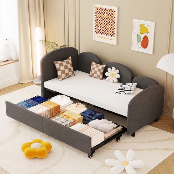 Soft Velvet and Flower Design / Multifunctional Bed for Bedroom Decor