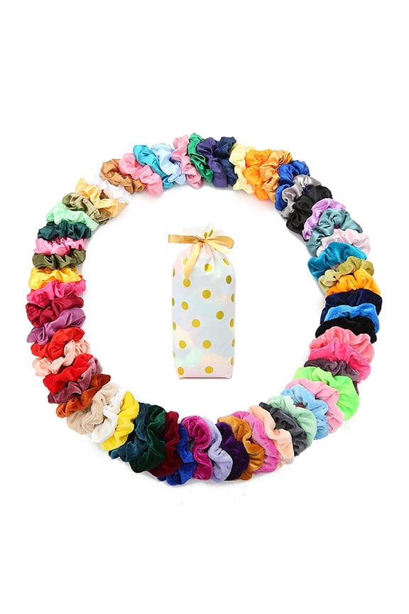 Soft Velvet and Satin Scrunchies - Silk Elastic Hair Ties and Accessories With Gift Bag