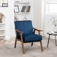thumbnail image 1 of Soft Velvet and Wood Chair | Ideal for Bedroom Nook, Enhances Room's Aesthetic, 1 of 6