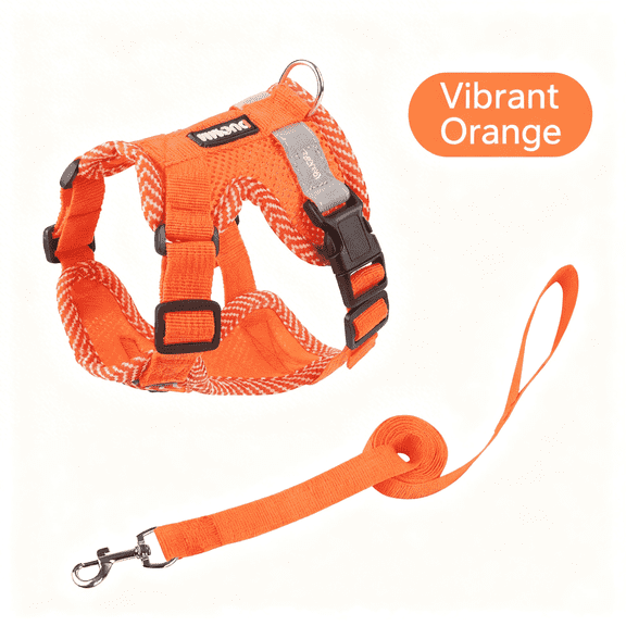 Soft Vest Dog Harness Step-in Padded Mesh No Choke No Pull Comfortable Walking Running Training for Small Medium Large Dogs(Orange,S)