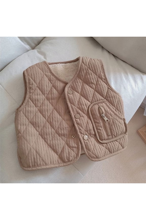 Soft Vest for Kids Warm Winter Padded Sleeveless Jacket Cozy Outdoor Play Wear Windproof Lightweight Design