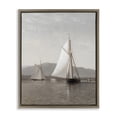 thumbnail image 1 of Stupell Industries Soft Vintage Coastal Boat Brown Framed Floater Canvas Wall Art, design by Riley B, 21 x 17, 1 of 9