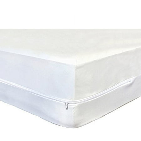 Soft Vinyl Cot Size Mattress Cover, Zips around the mattress Bed Bug Protector