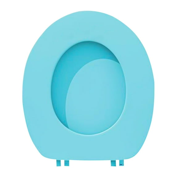 Soft Vinyl Toilet Seat Elongated Foam Cushioning - 16.93x13.39x2.36in Standard Size Comfort Toilet Seat Easy Install Removable Bidet Compatible Toilet Seat(Blue)